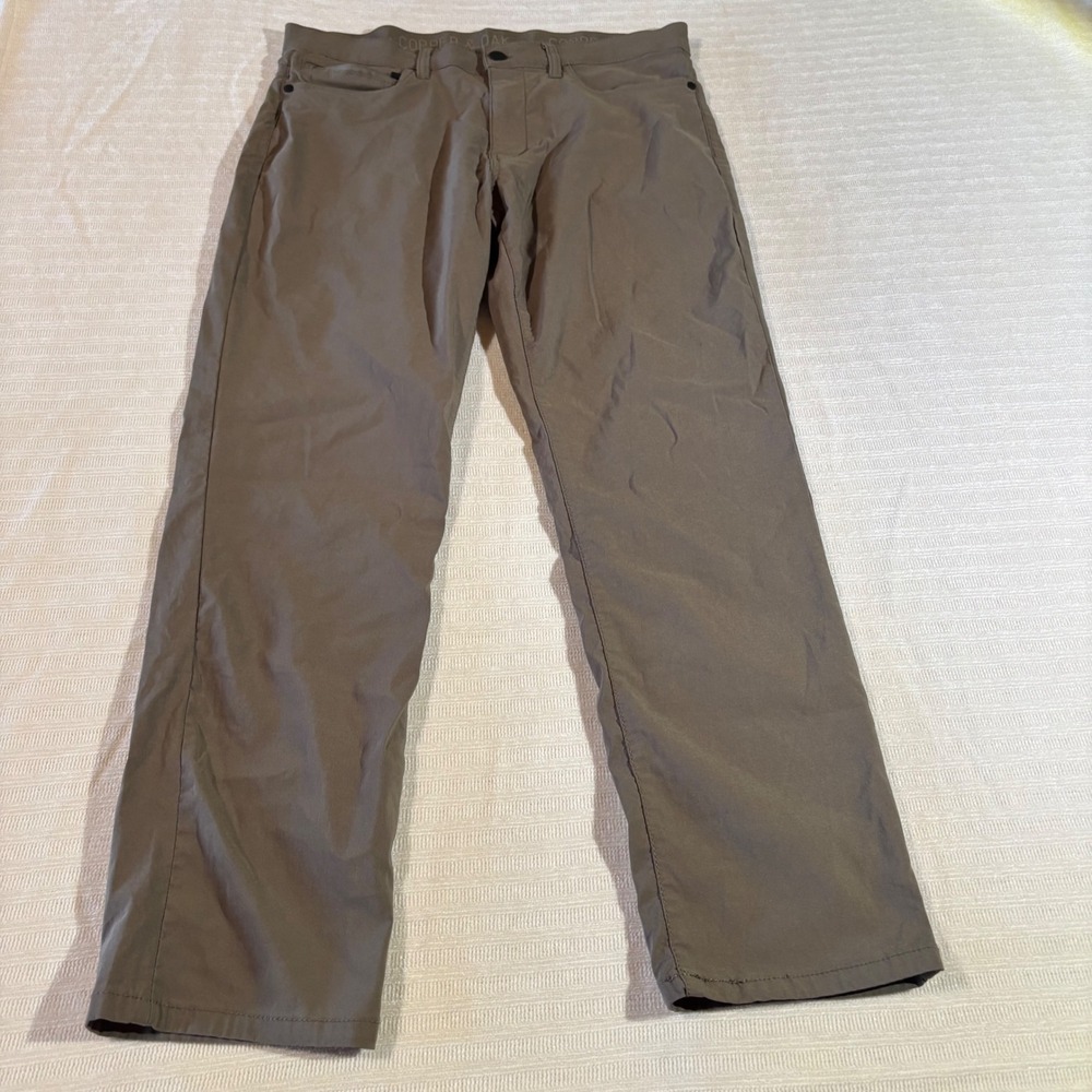 Copper & Oak Mens 34x30 Stretch Performance Tech Pants Brown Olive K2F901